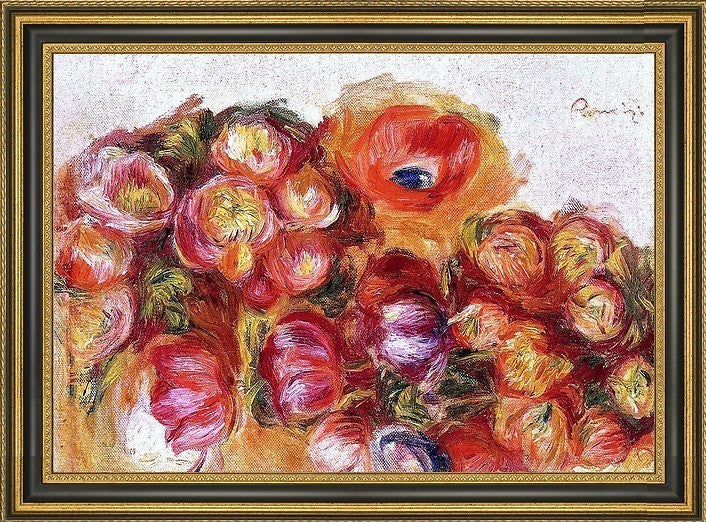 Pierre Auguste Renoir Study of Flowers Anemones and Tulips Canvas Print, 18"x27"