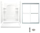 Sterling Ensemble Vikrell Left-Hand Drain Alcove Shower Kit 72"x24"x48", White