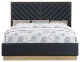 Casa Black Faux Leather King Bed, Black, King