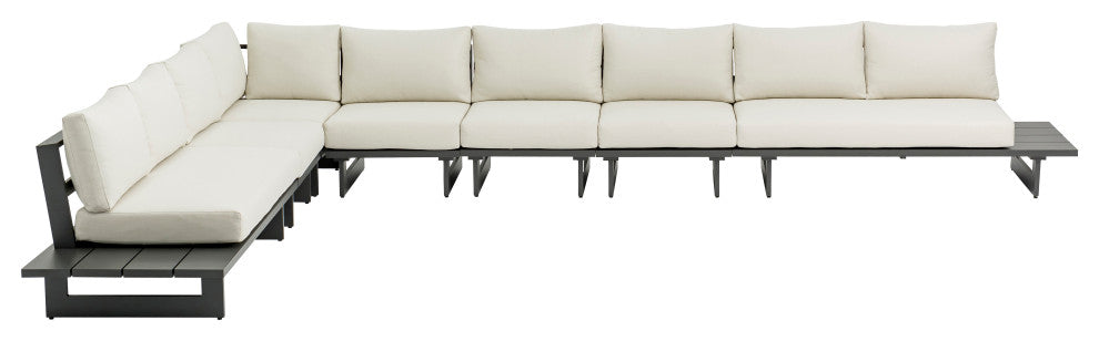 Maldives Cream Water Resistant Fabric Outdoor Patio Modular Sectional