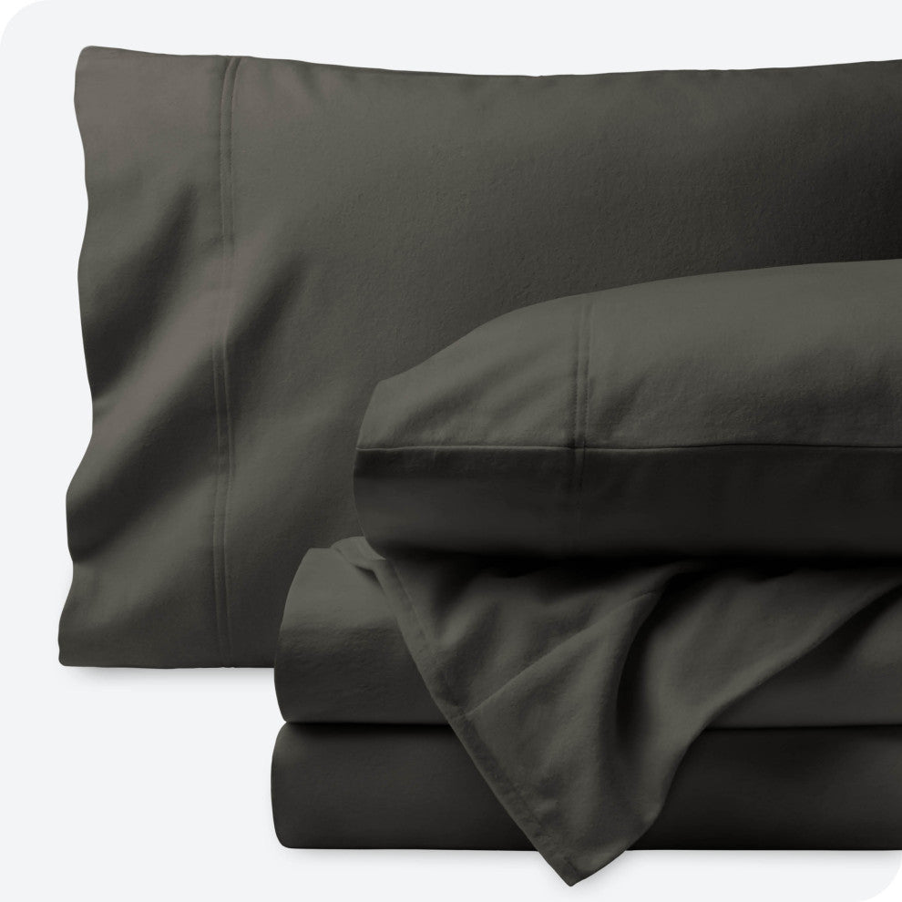 Bare Home Cotton Flannel Sheet Set, Gray, Twin Xl