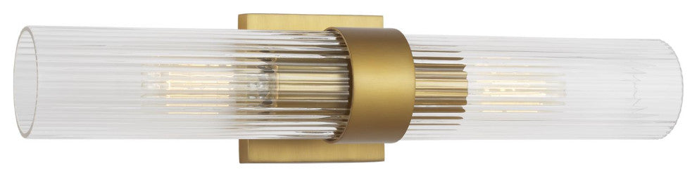 Geneva Linear Sconce, Burnished Brass