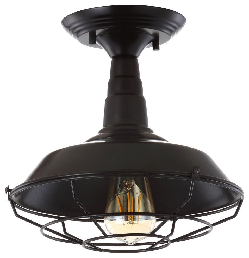 Gabe 10.2" Metal Led Semi-Flush Mount, Oil Rubbed Bronze