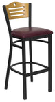 Flash Furniture Hercules 32" Black Slat Back Bar Stool in Burgundy