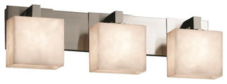 Justice Design Clouds Mod 3-Light Bath Bar Rectangle Brushed Nickel, Clouds, LED