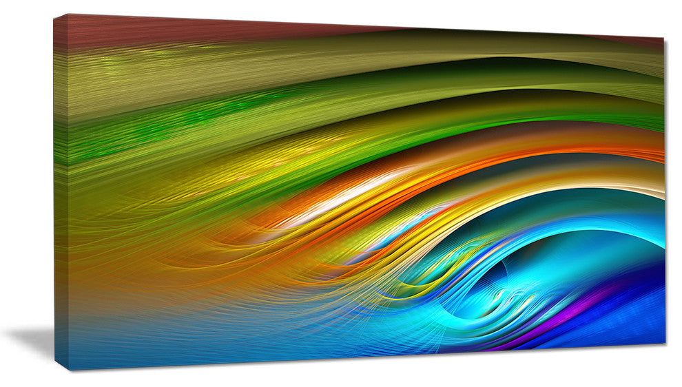 Colorful Fractal Water Ripples, Abstract Canvas Art Print, 40x20