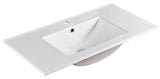36" Single Ceramic Sink Top With 1-Hole Faucet Hole