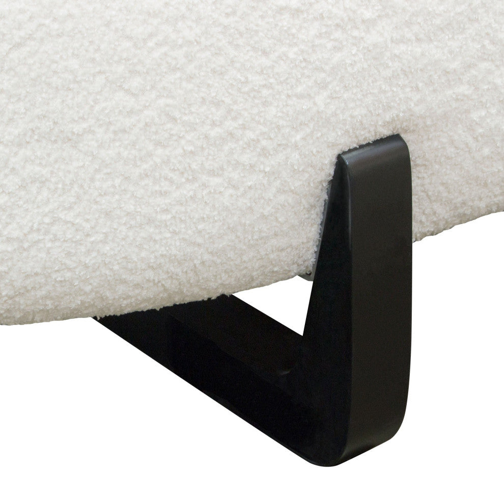 Vesper Curved Armless Right Chaise, White