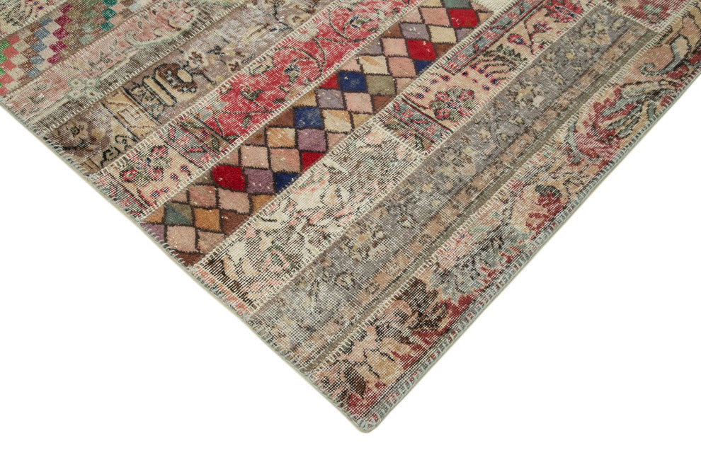 Rug N Carpet - Hand-Knotted Oriental 6' 7" x 9' 11" Over-dyed Patchwork Area Rug