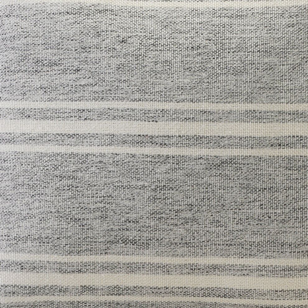 Farmhouse Triple Stripe Throw Pillow with Fringe