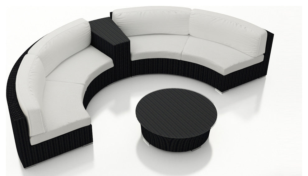 Urbana 4 Piece Curve Sectional Set, Canvas Natural