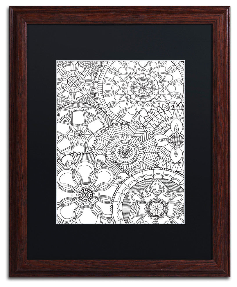 Hello Angel 'Family Mandalas' Art, Wood Frame, Black Mat, 20x16