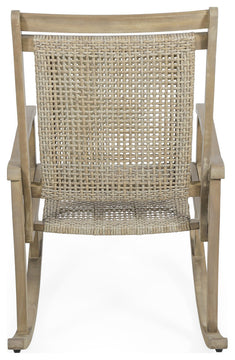 Lucas Outdoor Rustic Wicker Rocking Chairs, Set of 2