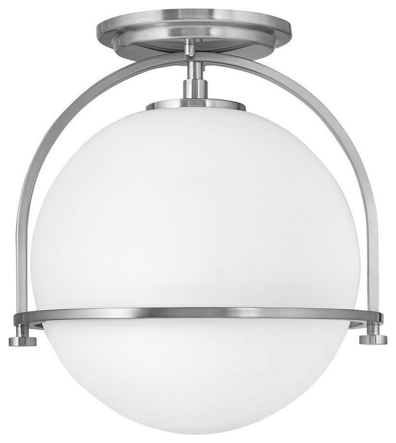 Hinkley Somerset 11.5" Small Semi-Flush Mount Ceiling Light, Brushed Nickel