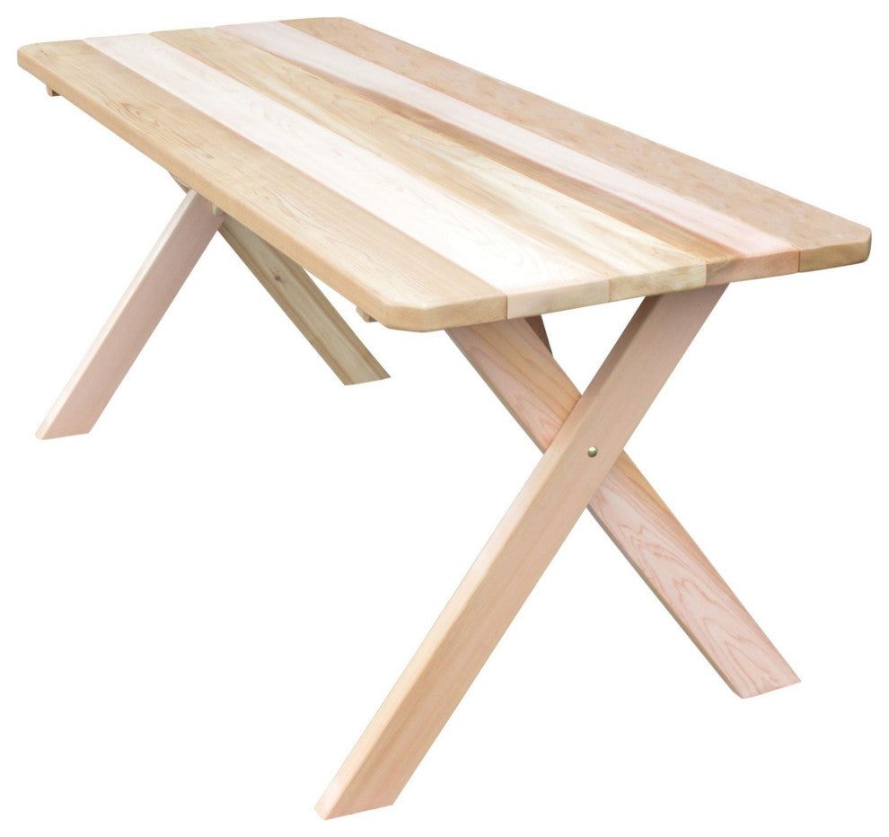 Cedar Cross-Leg Table, Unfinished, 8 Foot