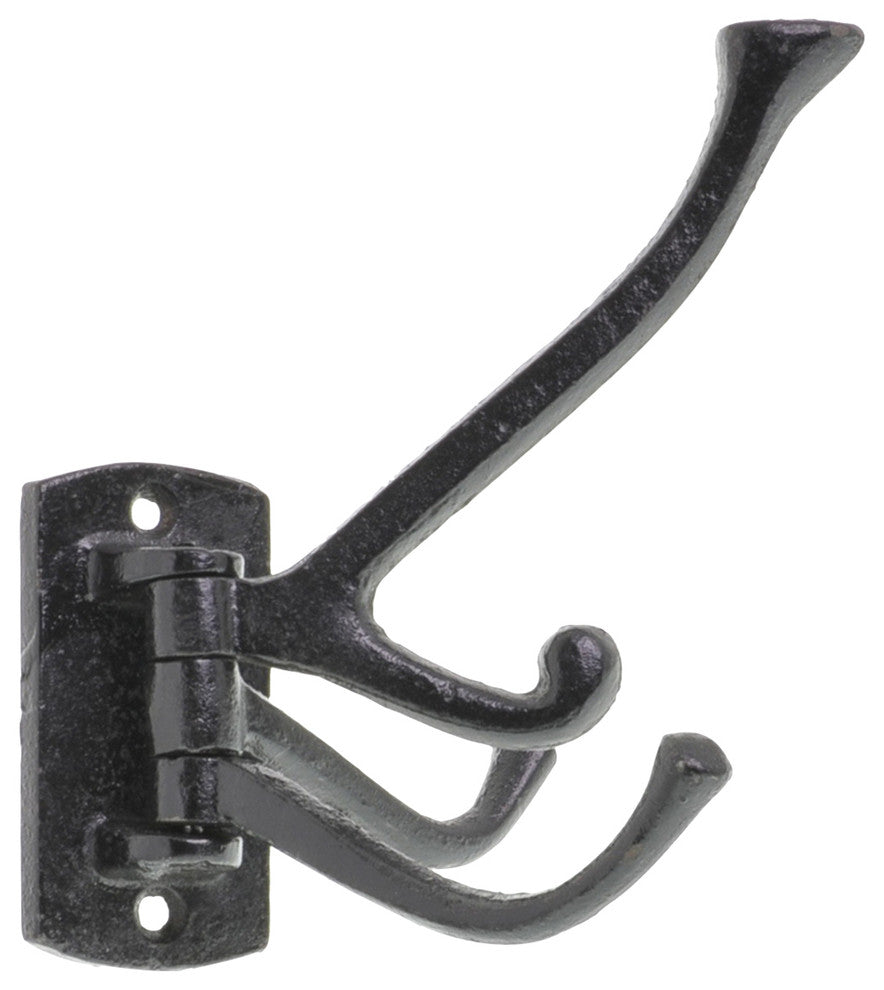 Cloakroom Swiveling Wall Hook, Black