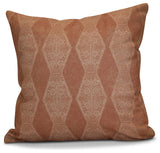 Pyramid Stripe Geometric Print Outdoor Pillow, Orange, 16"x16"