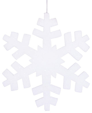 Vickerman L134601 18" White Glitter Snowflake Christmas Ornament