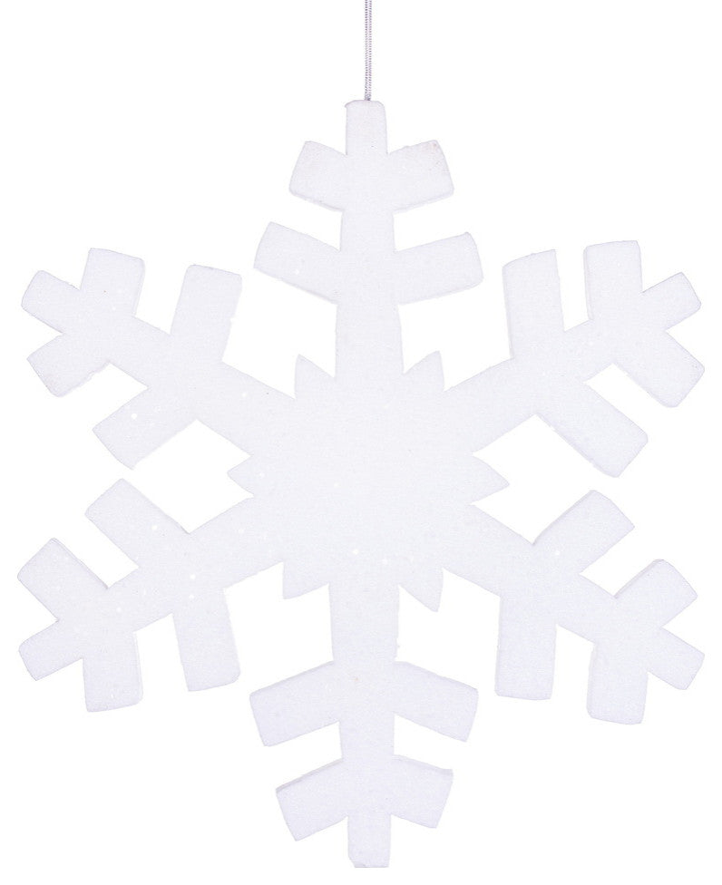 Vickerman L134601 18" White Glitter Snowflake Christmas Ornament