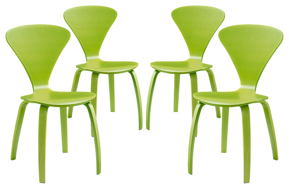 Modern Green Vortex Dining Chairs Set of 4