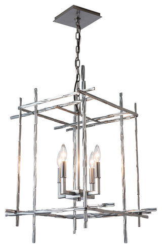 Tura 4-Light Medium Chandelier - Sterling Finish