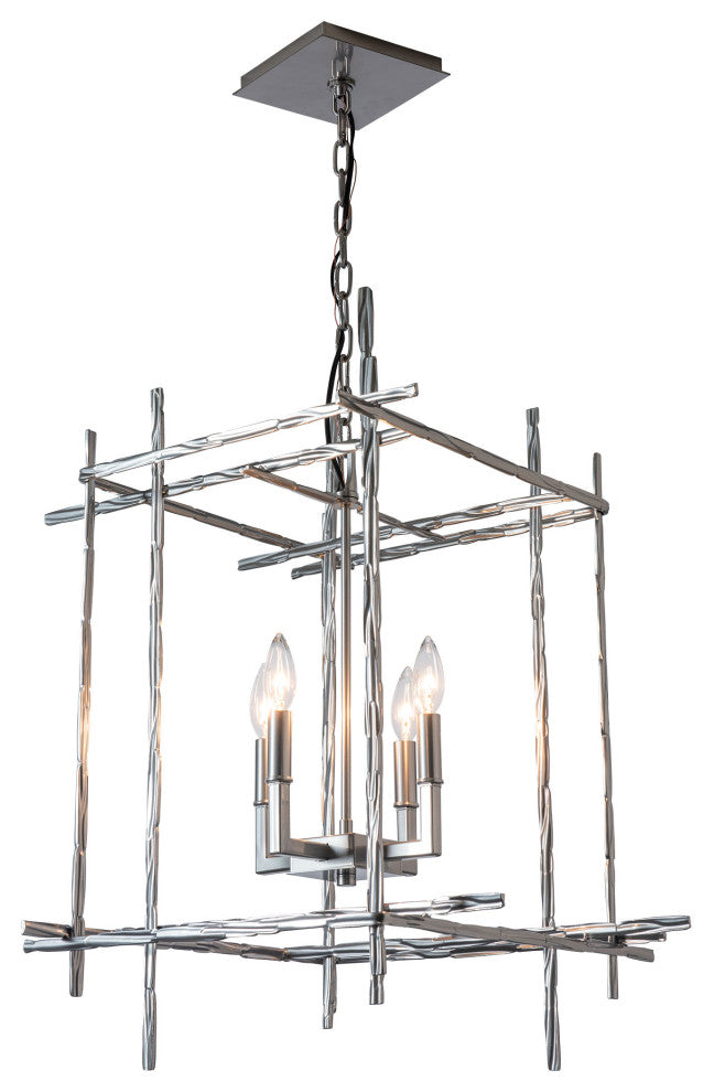 Tura 4-Light Medium Chandelier - Sterling Finish