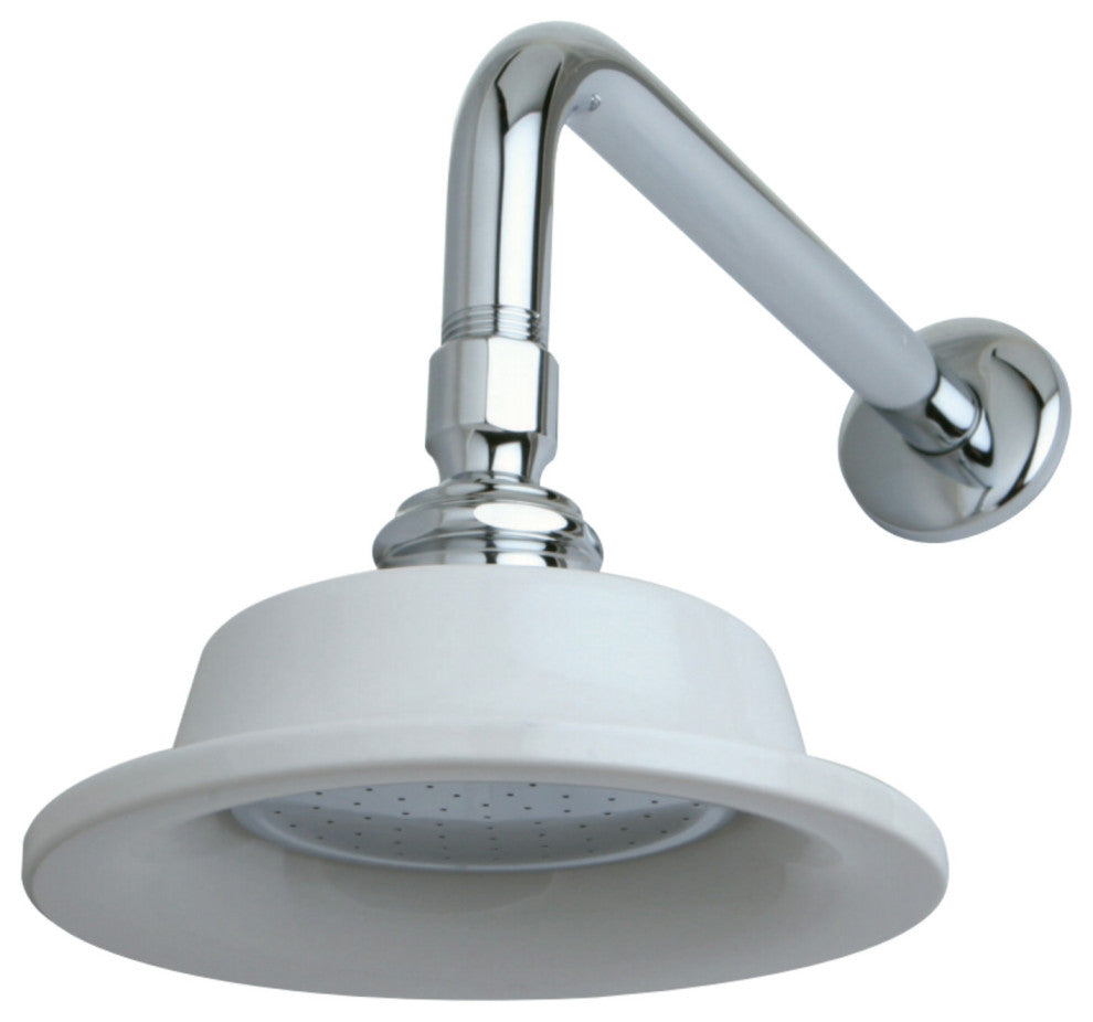 Kingston Brass Shower Head With 12" Shower Arm Combo, Polished Chrome