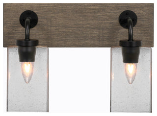 Oxbridge, Bath Bar, Matte Black & Painted Distressed Metal, 4" Clear Bubble