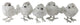 5 White Feather and Wire Bird Christmas Figure Decorations, 3.75"
