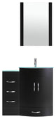 42" Black Vanity, 30" Single Sink Base, Single 12 Drawer Base, LV5-C2-42-B
