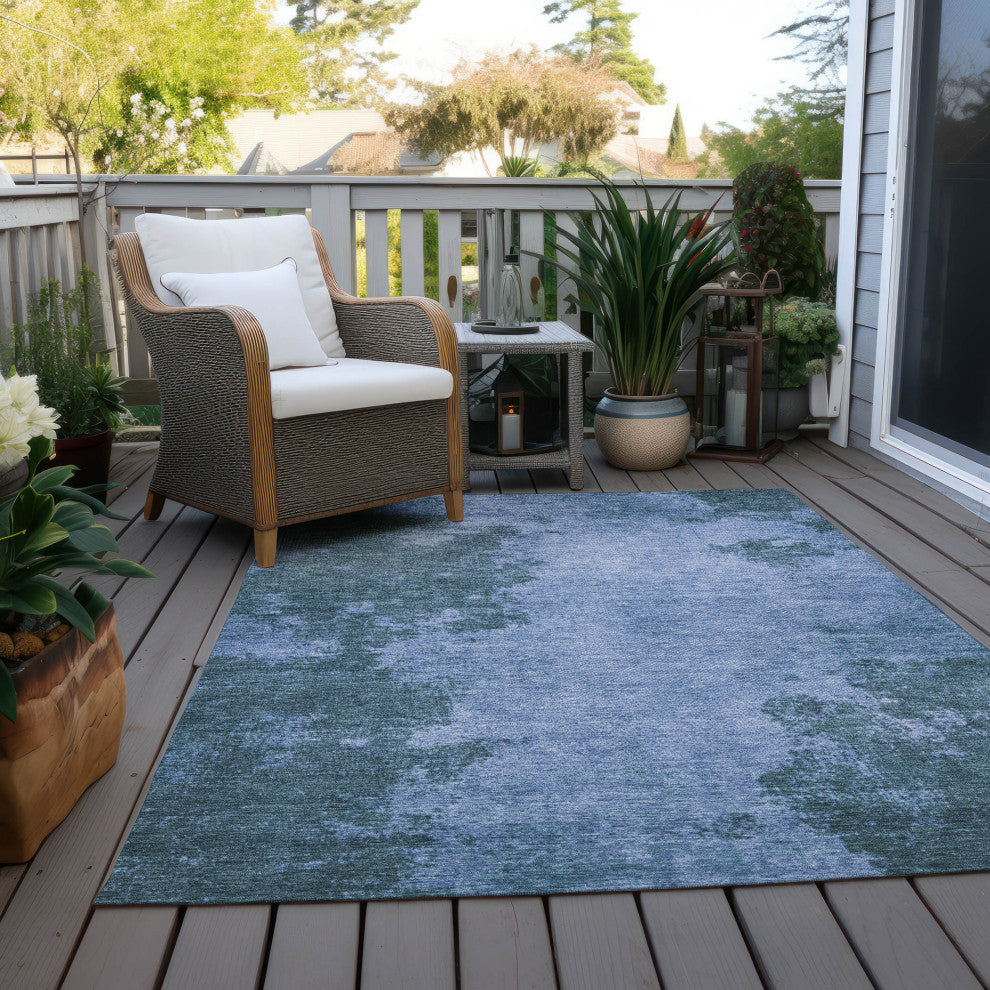 Machine Washable Indoor/Outdoor Chantille ACN1913 Denim 9' x 12' Rug