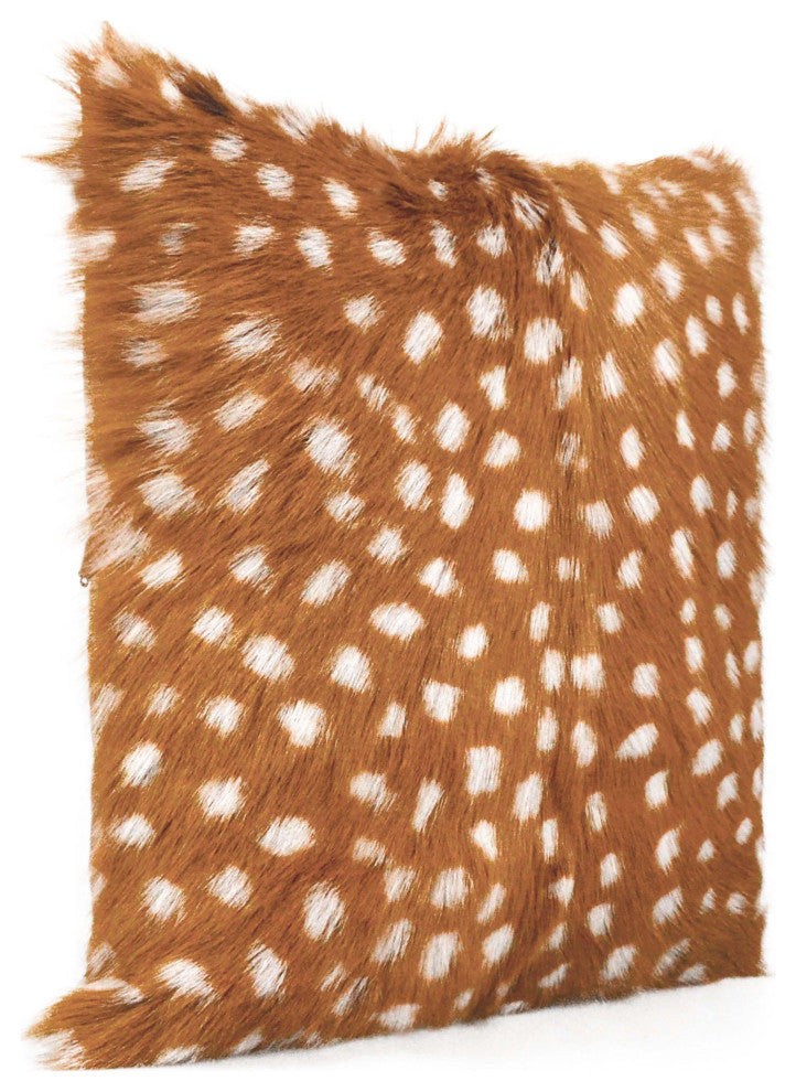 Amber 18" Genuine Goatskin Square Pillow