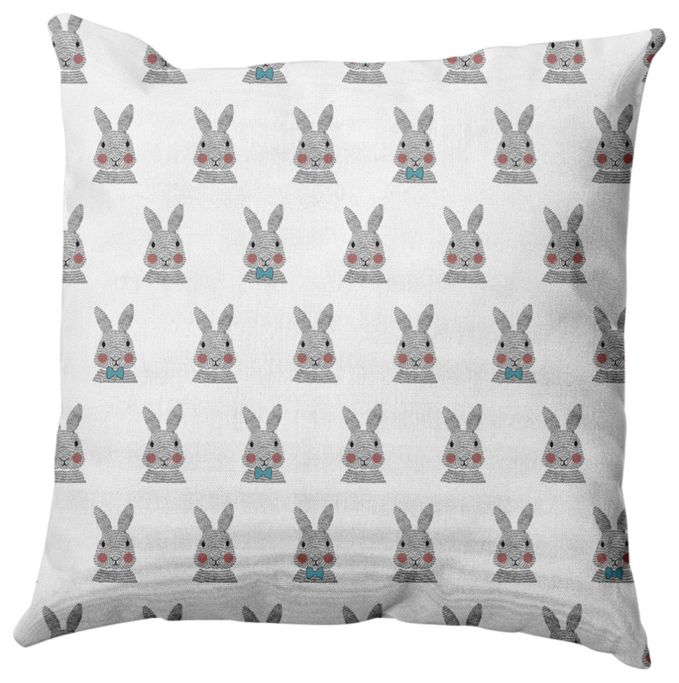 Bunny Fluffle Easter Decorative Throw Pillow, Explorer Blue, 16x16"