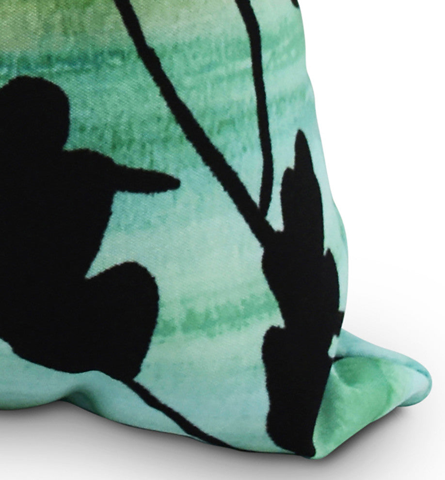 18" Flowing Leaves Multi Floral Print Decorative Throw Pillow
