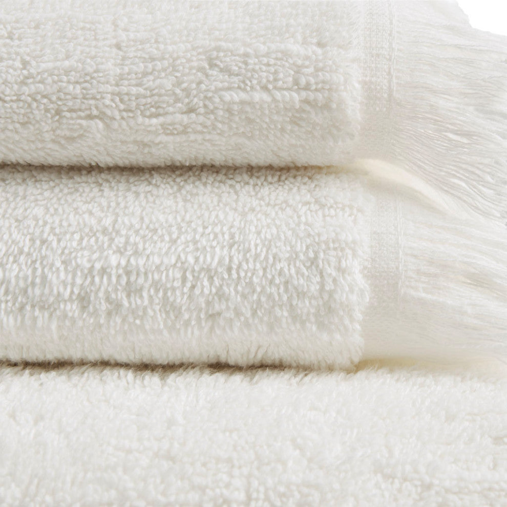 INK+IVY Nova Terry Cotton 630gsm Fringed 6-Piece Towel Set, Ivory