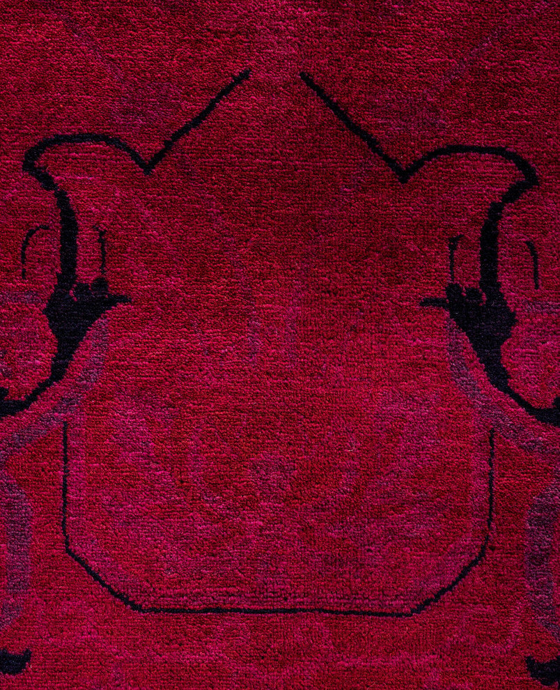 Overdyed One-of-a-Kind Hand-Knotted Area Rug Red, 10' 0" x 13' 8"