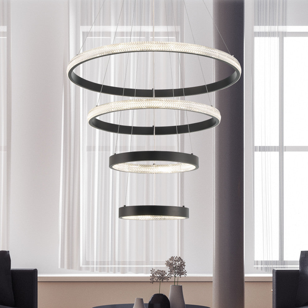 4-Light Unique LED Chandelier