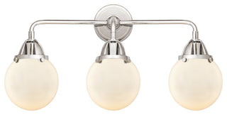 Beacon Bath Vanity Light, Polished Chrome, Matte White, Matte White