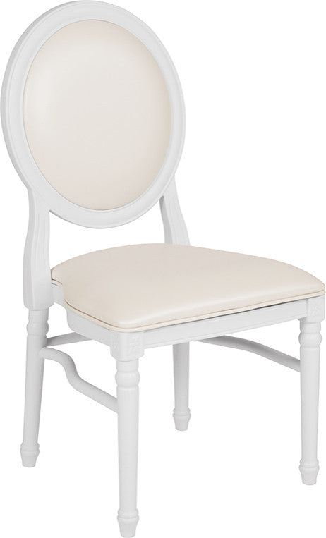 White Round Back Dining Chair