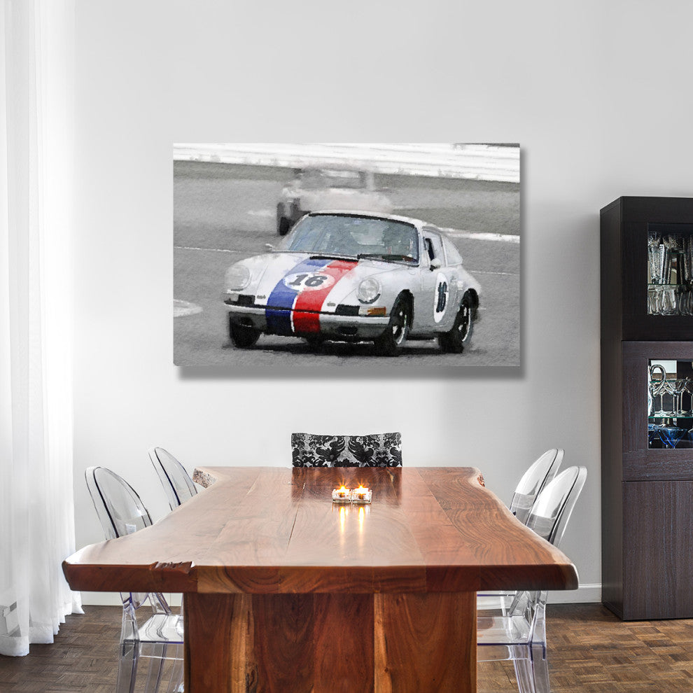 "Porsche 911 Race in Monterey Watercolor" Fine Art Print