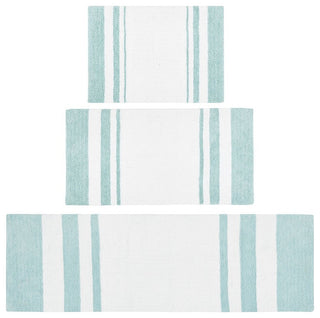 Madison Park Spa Cotton Reversible Bath Rug, Aqua