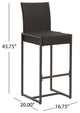 GDF Studio Kelly Outdoor Wicker 30" Barstool, Dark Brown, Set of 4