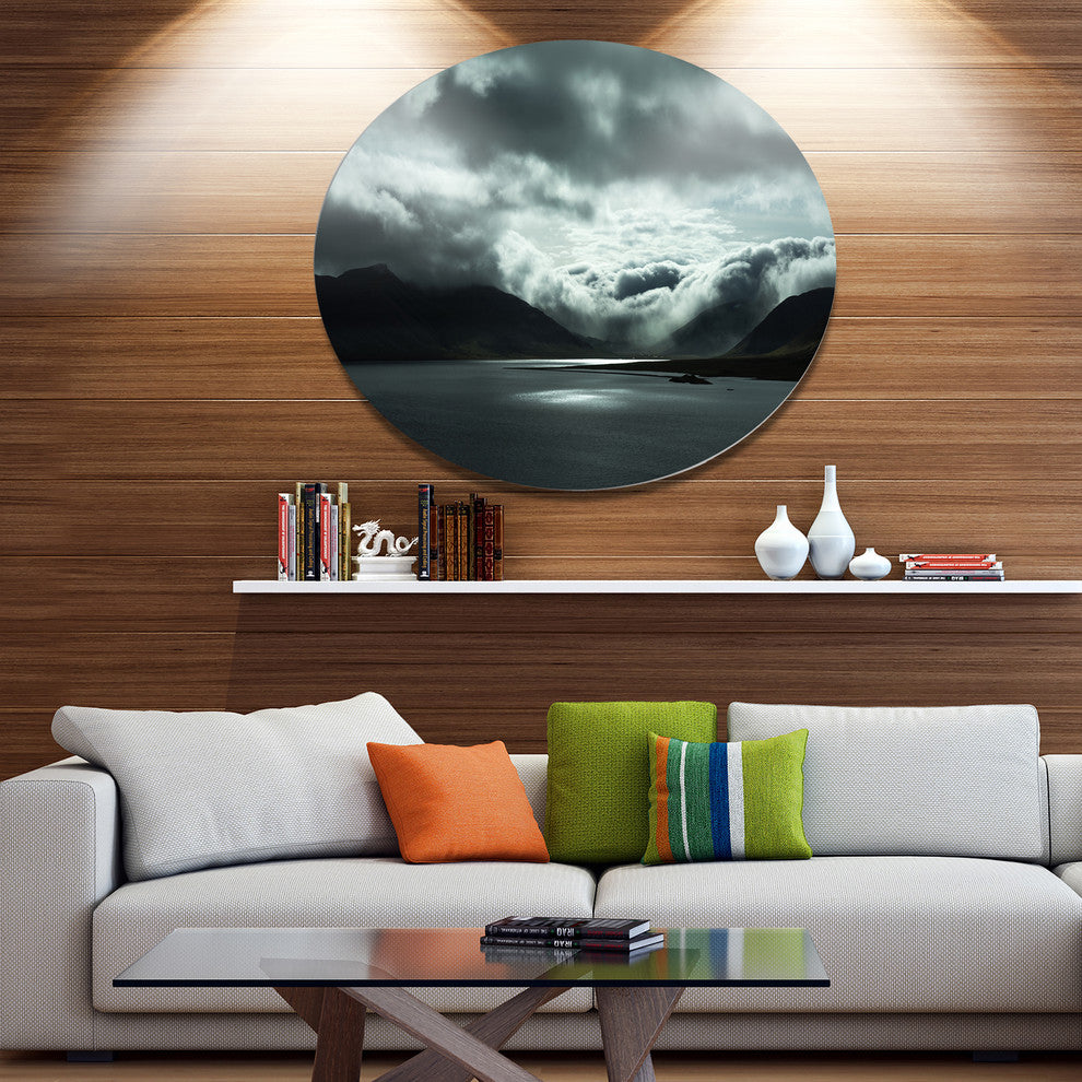 Stormy Iceland In The Summer, Seashore Art Disc Metal Wall Art, 11"