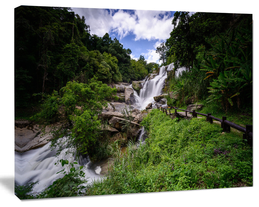 Mae Klang Waterfall Thailand, Large Landscape Canvas Art, 60"x28"