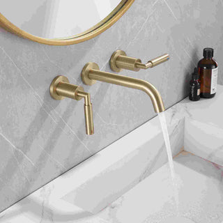 Wall Mounted Dual Handles Bathroom Faucet-Includes Rough-in Valve