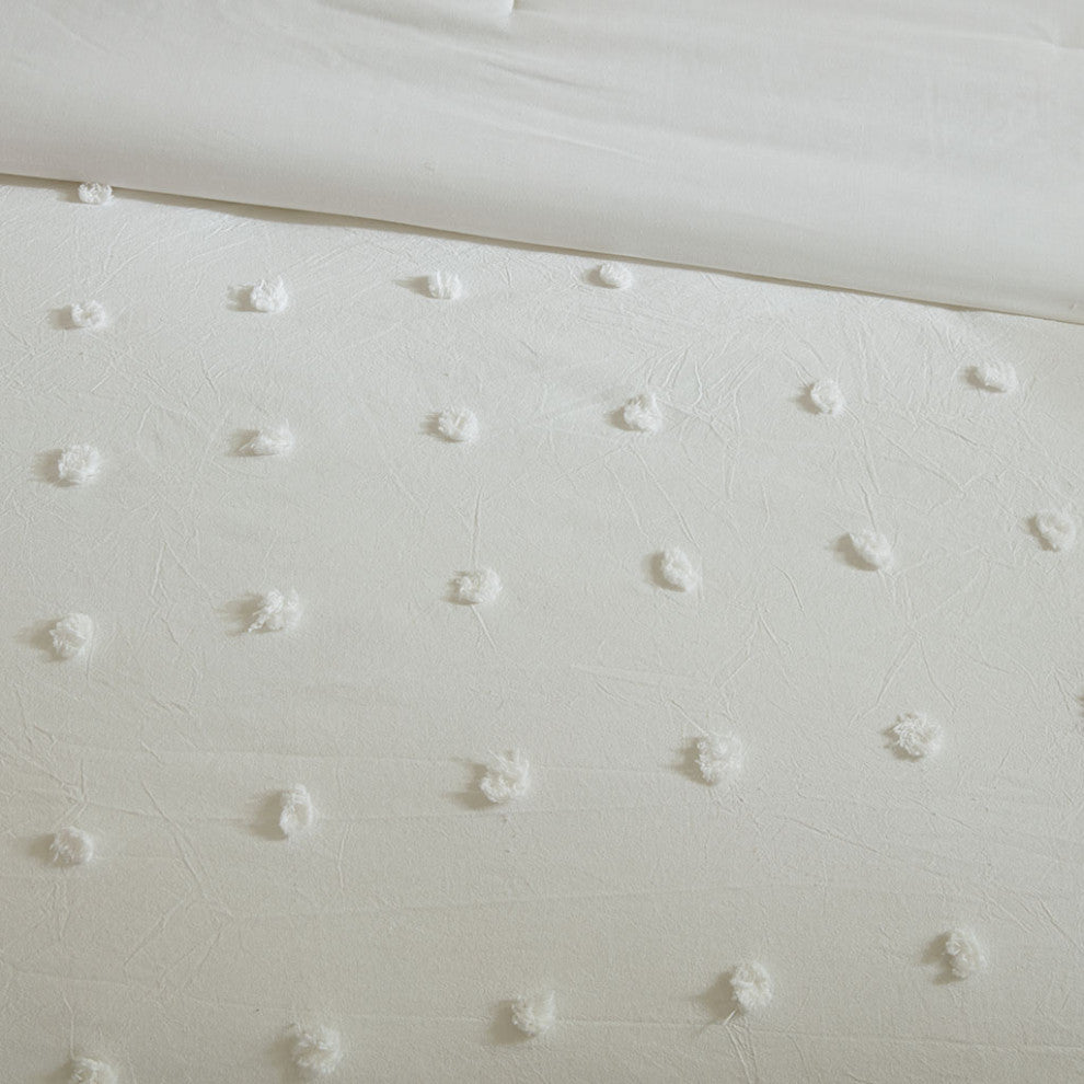 Urban Habitat Brooklyn Pom-Pom 7-Piece Duvet Cover Set, Ivory