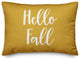 Hello Fall Lumbar Pillow, Mustard, 14"x20"