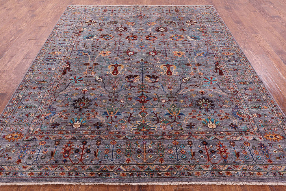 8' 4" X 9' 7" Persian Tabriz Hand Knotted Wool Rug Q9825