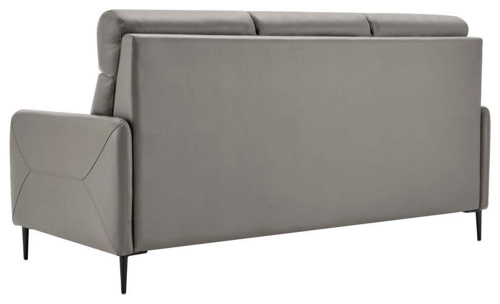 Sofa, Leather, Gray, Modern, Living Lounge Room Hotel Lobby Hospitality