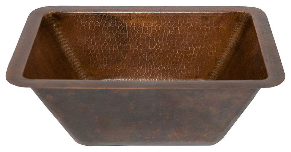 Rectangle Hammered Copper Bathroom Sink, Oil Rubbed Bronze